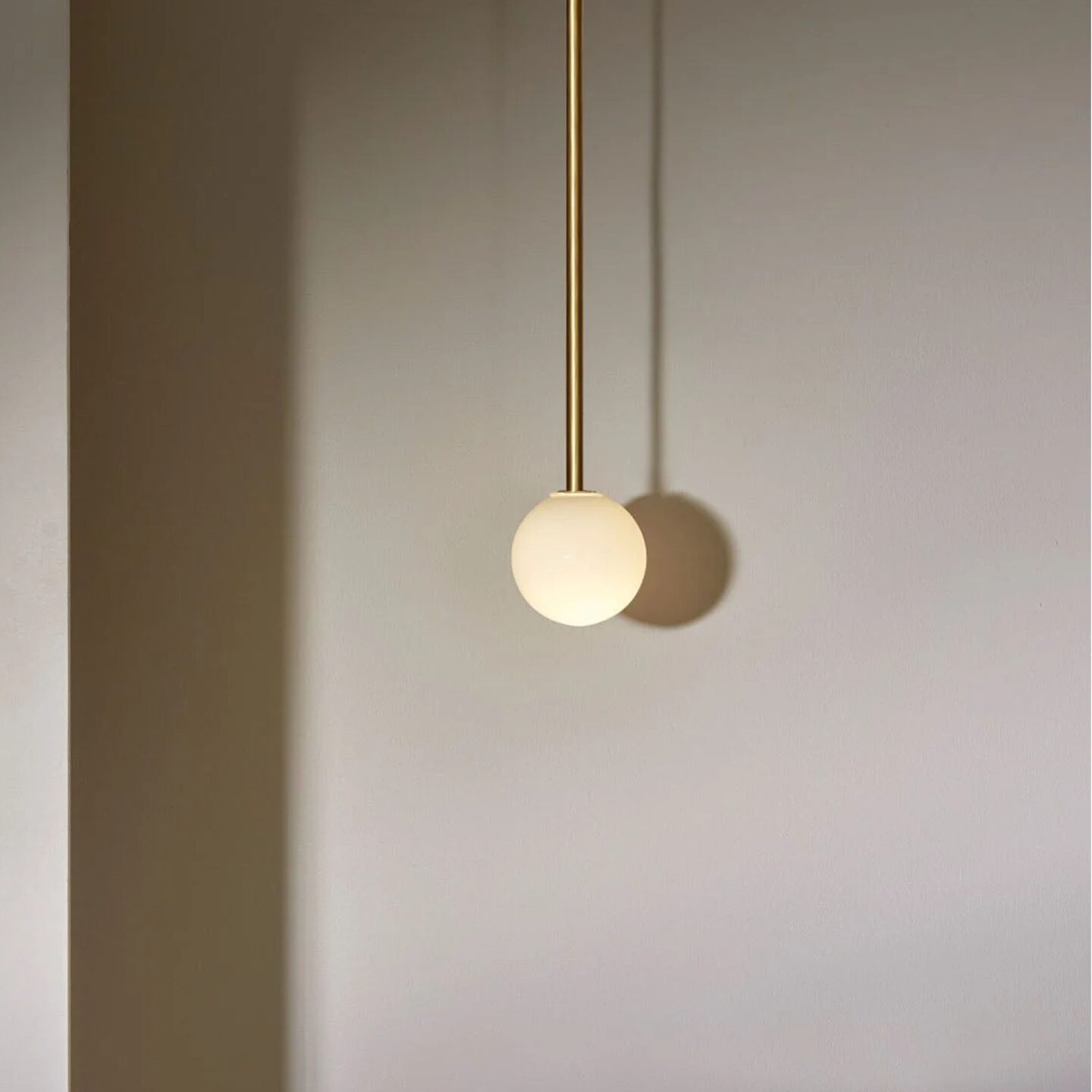 Orb Pendant Small Brass Solid Rod